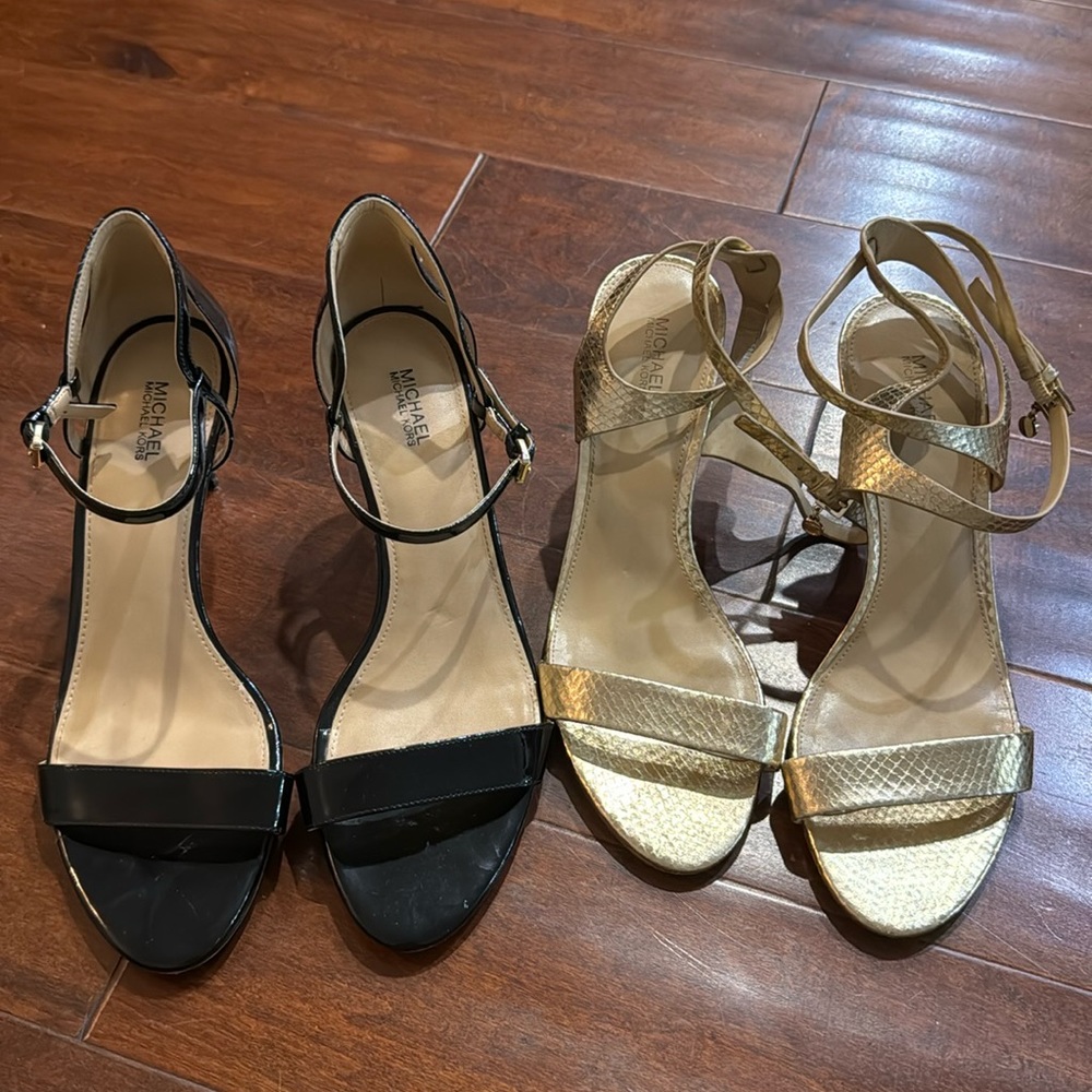 Michael by Michael Kors Two Inch Heels in Gold and Black